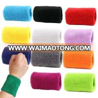 Factory Custom Make Sports Cotton Sweatbands Banda Elastica Vincha Munequera Sports Wristband Unisex